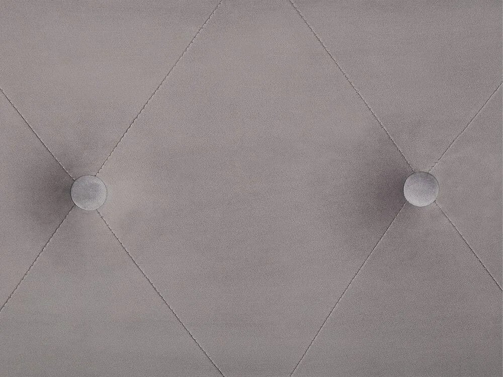 Podnožka s úložným priestorom zo šedého zamatu MALLARD Beliani