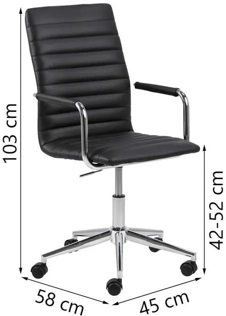 Moderná kancelárske stolička HELAS 45x58x103 cm - čierno-strieborná