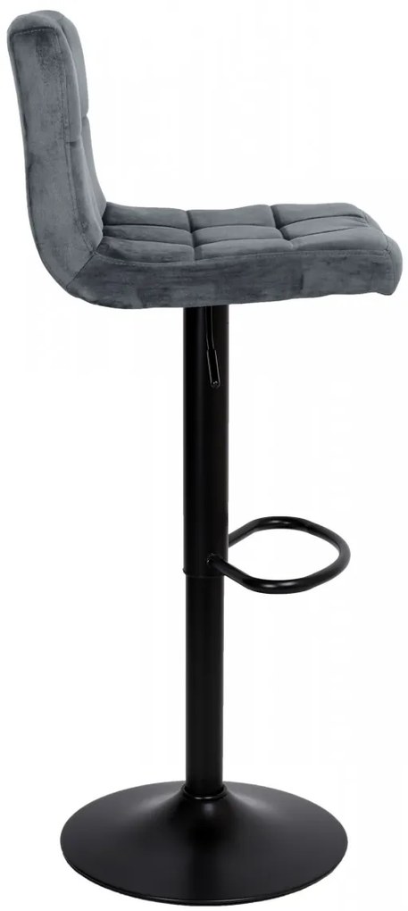 Barová stolička ARAKO II zamat sivá