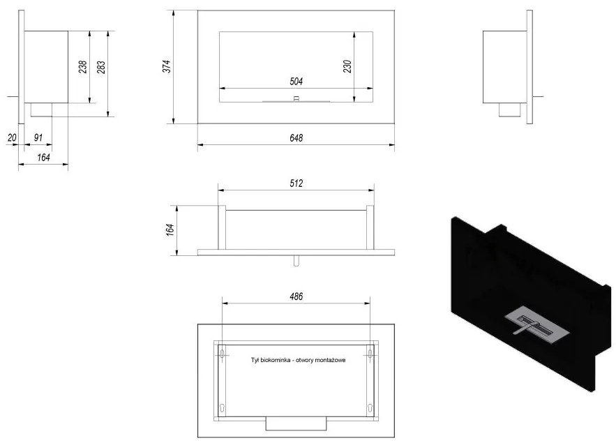 Biokrb na stenu Golf Horizontal