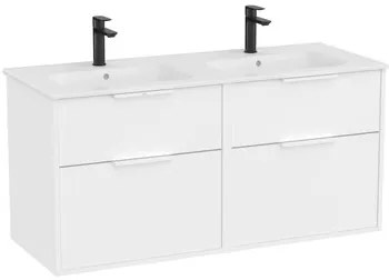 Roca Optica kúpeľňová skrinka s dvojumývadlom 120x58x45,5 cm biela matná mat OPT1202ZBM