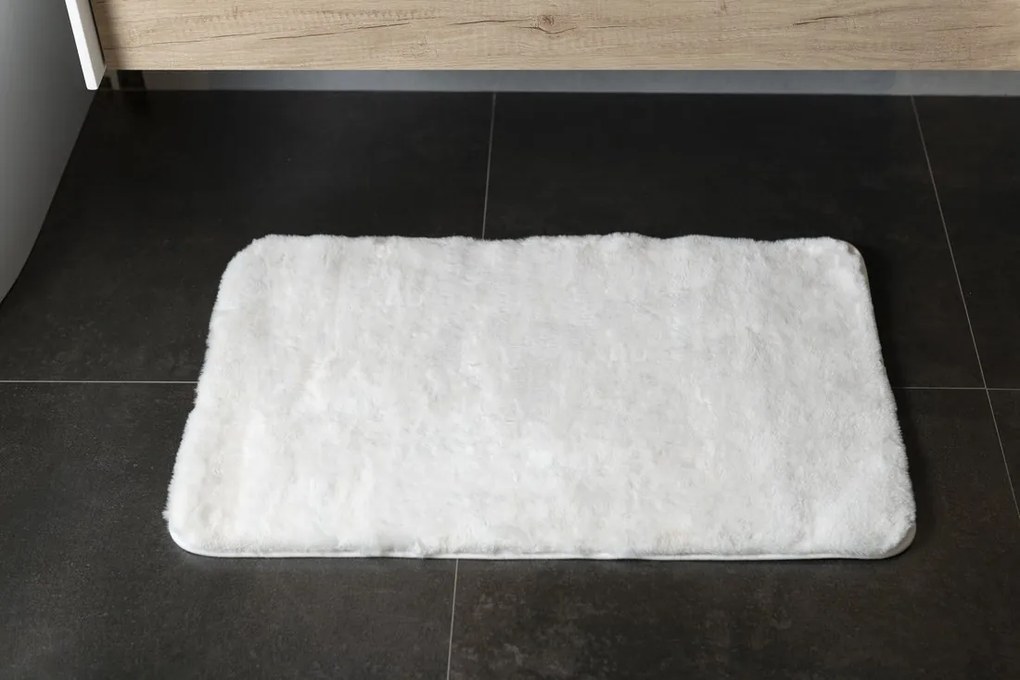 Gedy Gedy, FUZZY kúpeľňová predložka, 50x80 cm, 100% polyester, protisklz, biela, 96FY508002