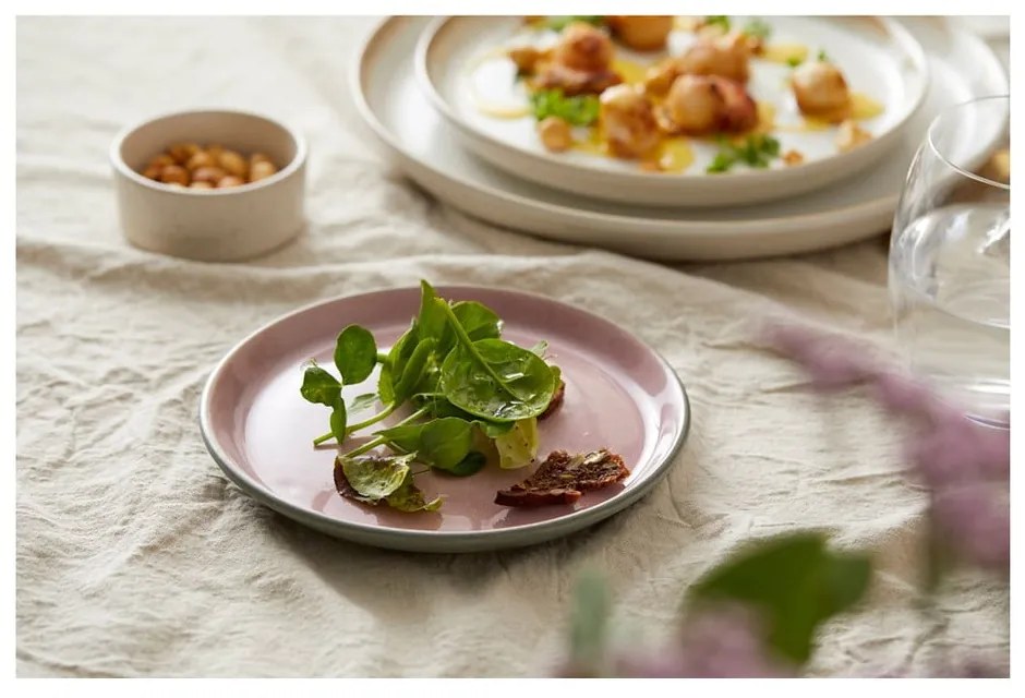 Ružový/sivý dezertný kameninový tanier ø 17 cm Gastro Grey/Light Pink – Bitz