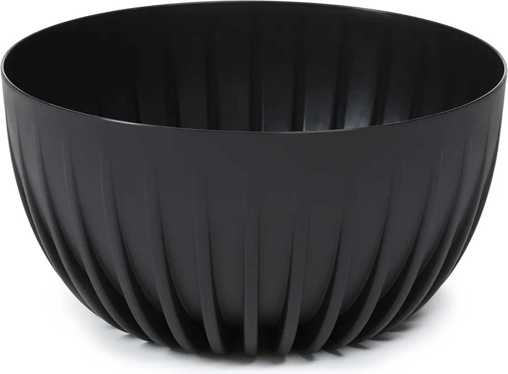 PLASTOVÝ KVETINÁČ STRIPPED ECO SADA 2KS 16X30 CM+15X24 CM ČIERNA