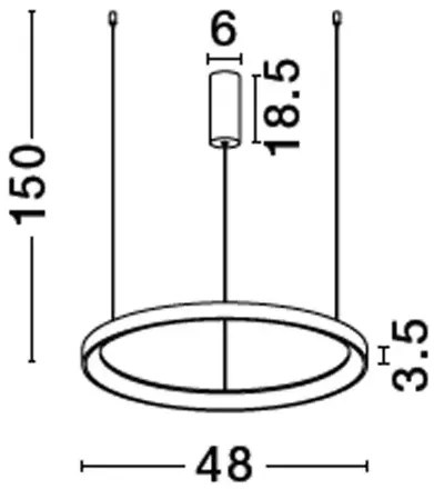 Moderný LED luster Pertino 48 2700K čierne