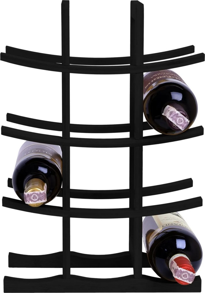 Bambusový stojan na víno v čiernom prevedení TODGAR