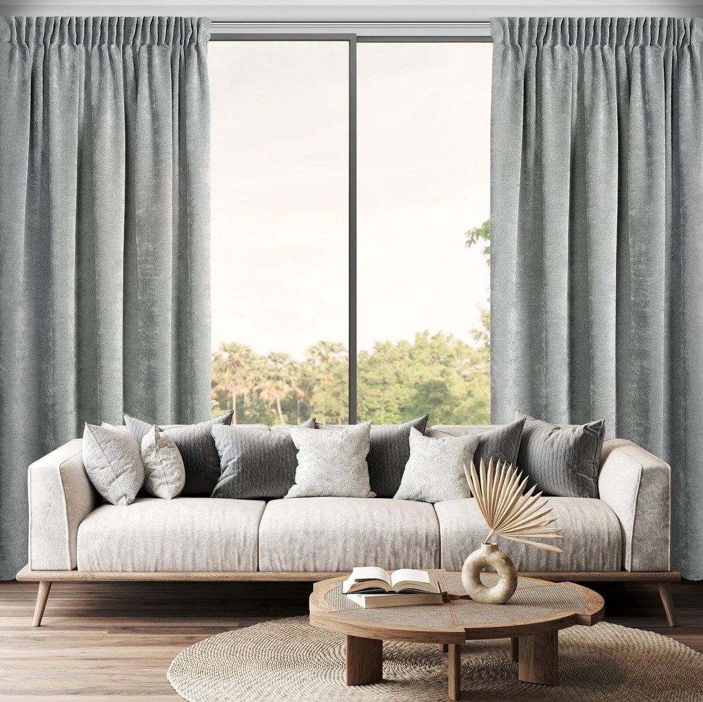 ZÁVES NA PÁSKE NILO 140X270 CM SIVÁ