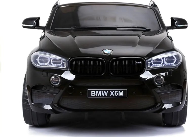 LEAN CARS Elektrické autíčko BMW X6M pre deti čierne lakované LED MP3