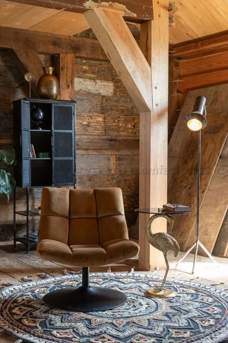 Dutchbone Bar Lounge Velvet otočné kreslo - Staroružová