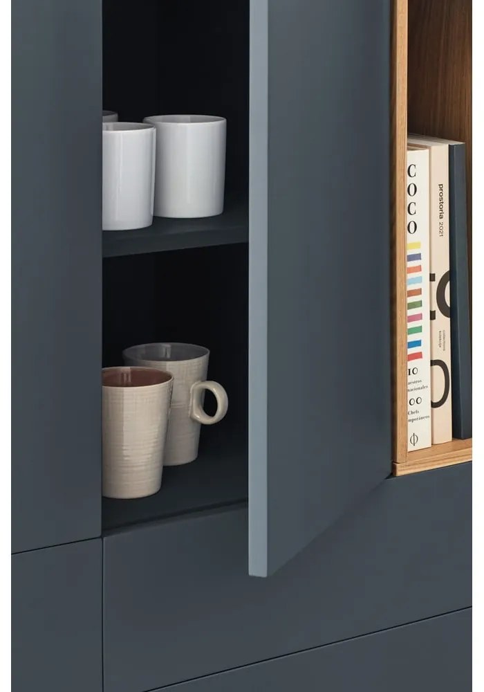 Tmavosivá vysoká komoda 100x120 cm Corvo - Teulat