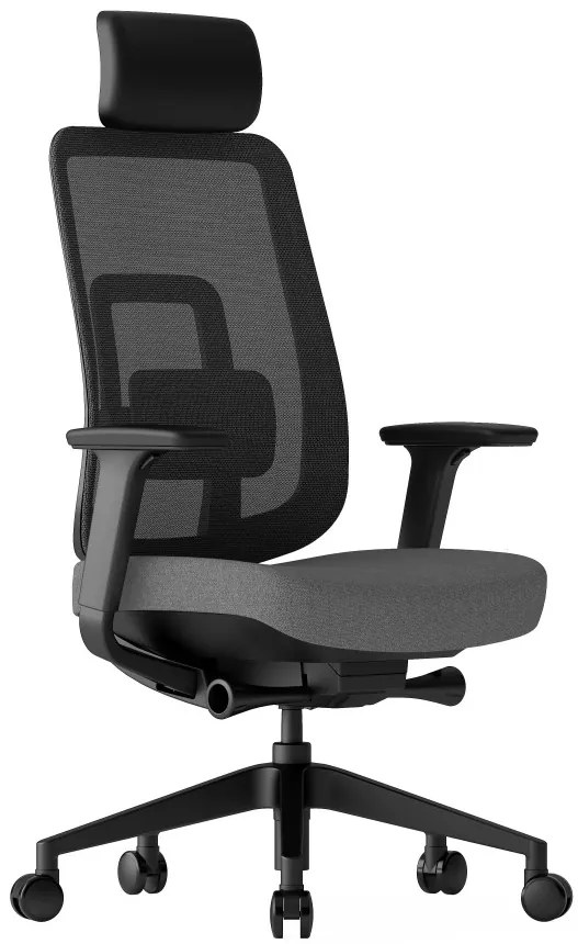 KREDE Kancelárska stolička K42 BLACK šedá