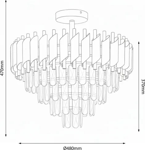 Brilagi - Prisadený luster ECLIPSE 7xE14/10W/230V pr. 48 cm čierna/zlatá