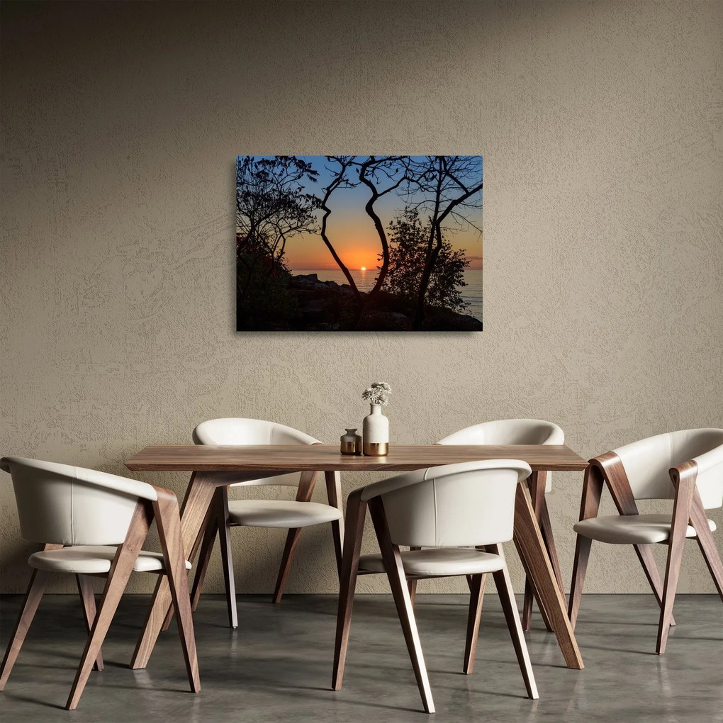 Sklenený obraz západu slnka (70x50 cm)