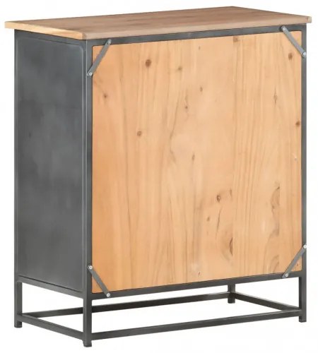 vidaXL Komoda sivá 60x35x70 cm masívne akáciové drevo a oceľ-