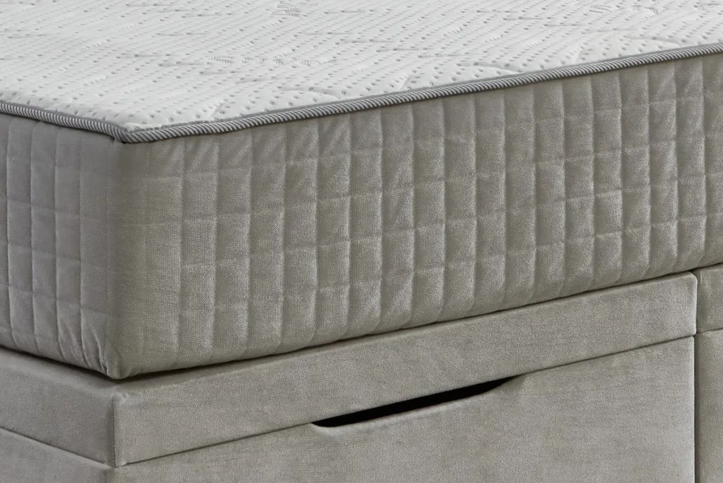 Posteľ boxspring Wien 180x200 cm, svetlo šedá látka