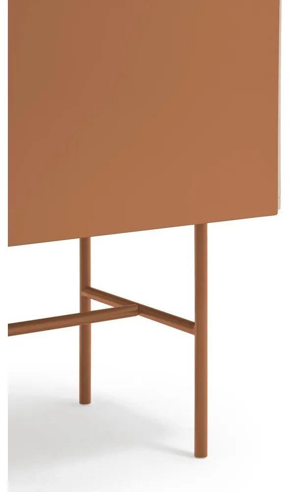 Vysoká komoda s posuvnými dverami v béžovo-tehlovej farbe 120x140 cm Nube – Teulat