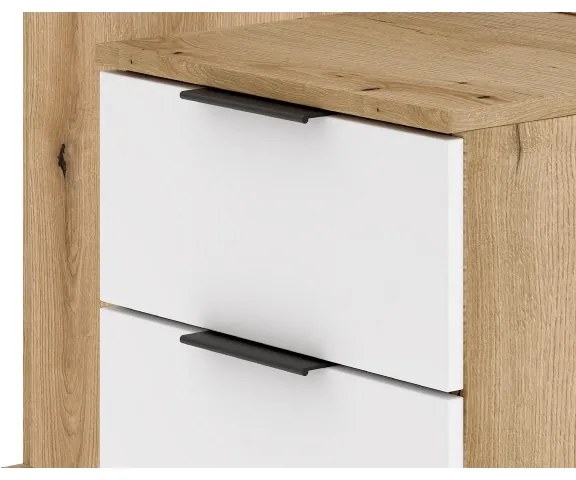 Predsieňová stena SVEN so zrkadlom, hnedá/biela