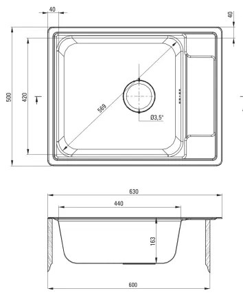 Deante ZEO_011B - Kuchynský drez SOUL 50x63 cm satén
