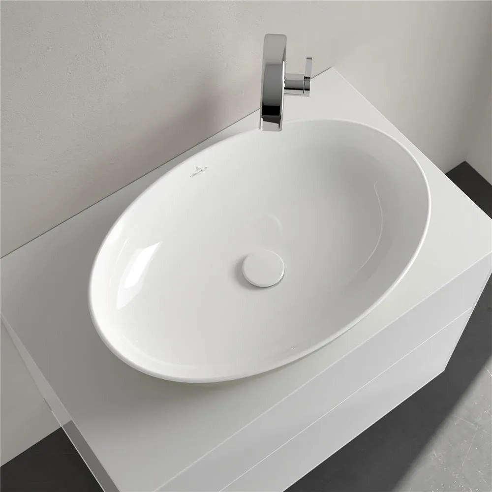 VILLEROY &amp; BOCH Artis oválne umývadlo na dosku bez otvoru, bez prepadu, 610 x 410 mm, Sage Green, 419861BCS8