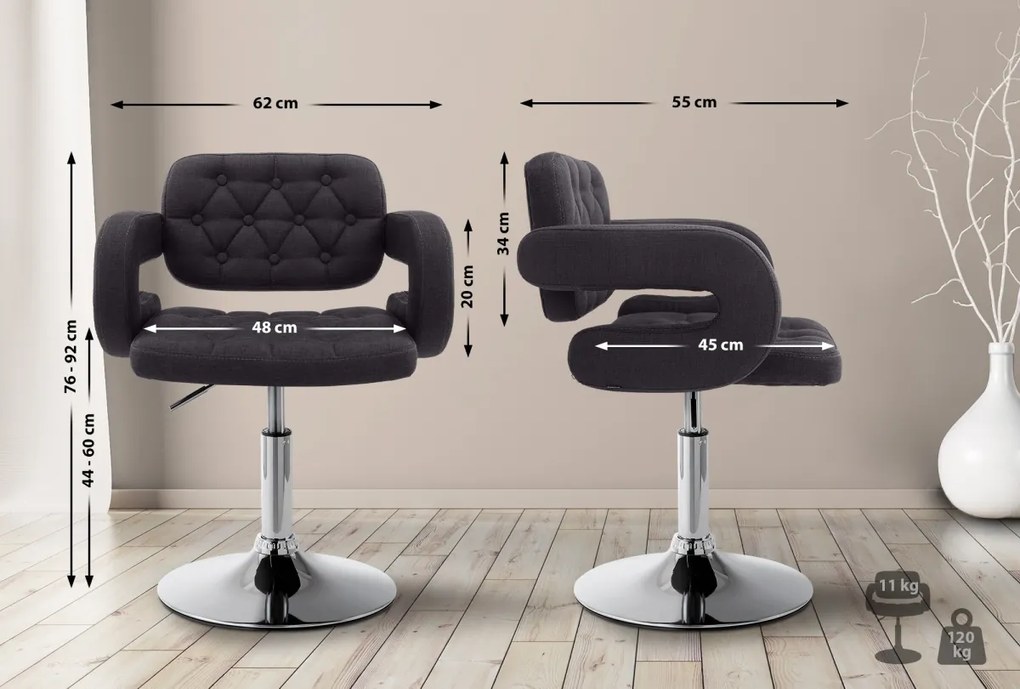 Kreslo Dublin - látka - Čierna