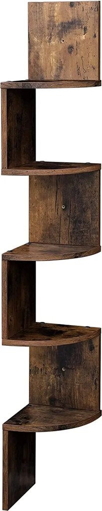 Rohová knižnica Houseland Cora hnedá/čierna