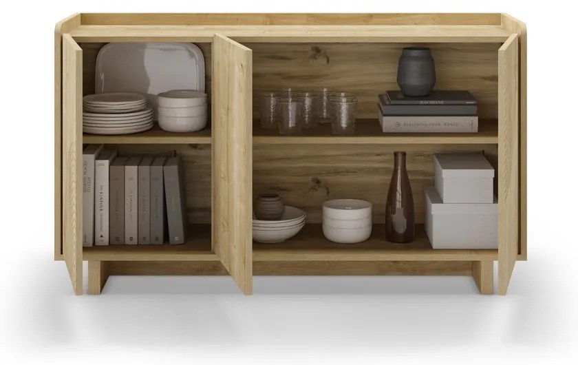 Komoda v dekore duba v prírodnej farbe 140x80x40 cm Daira – Marckeric