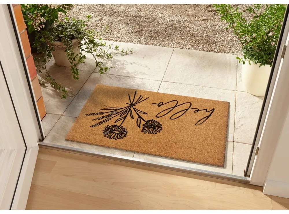 Rohožka z kokosového vlákna 75x45 cm Hello &amp; Flowers - Hanse Home