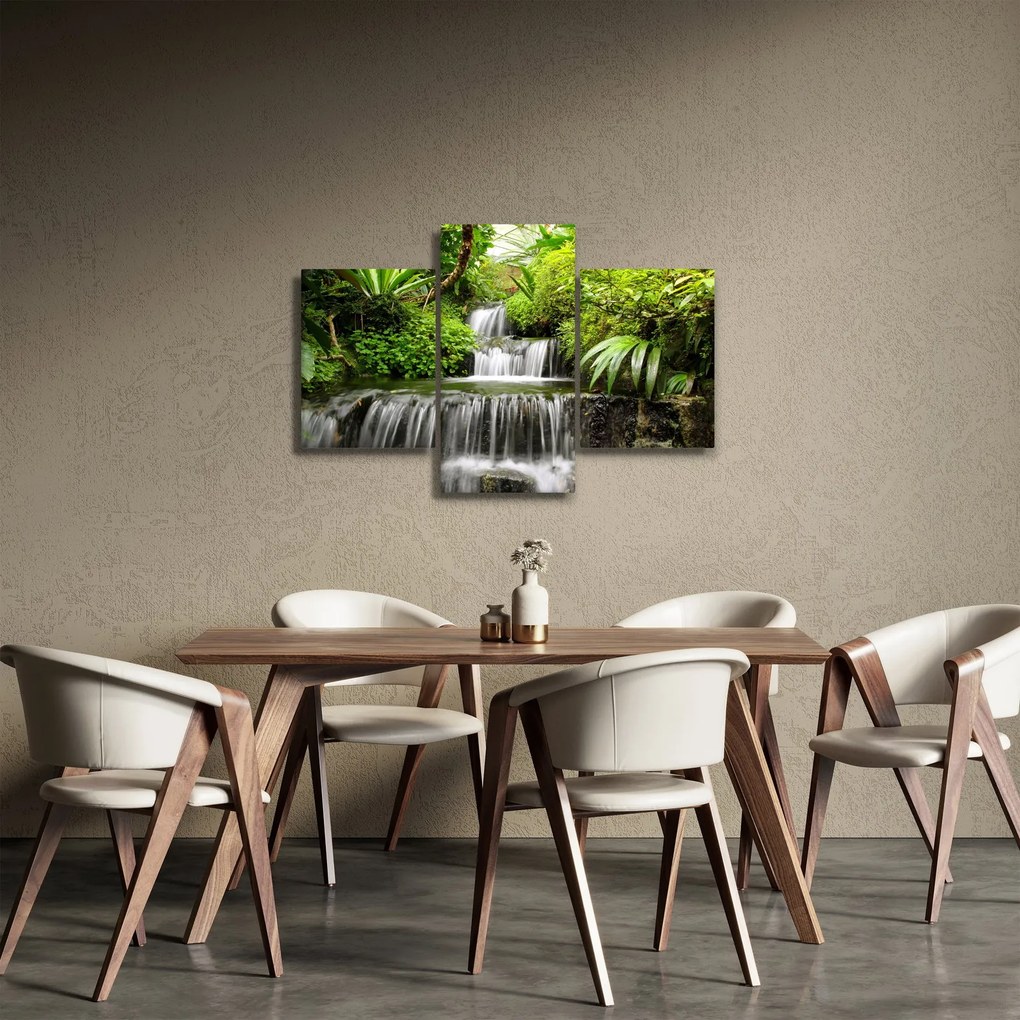 Obraz - Vodopád v dažďovom lese (90x60 cm)