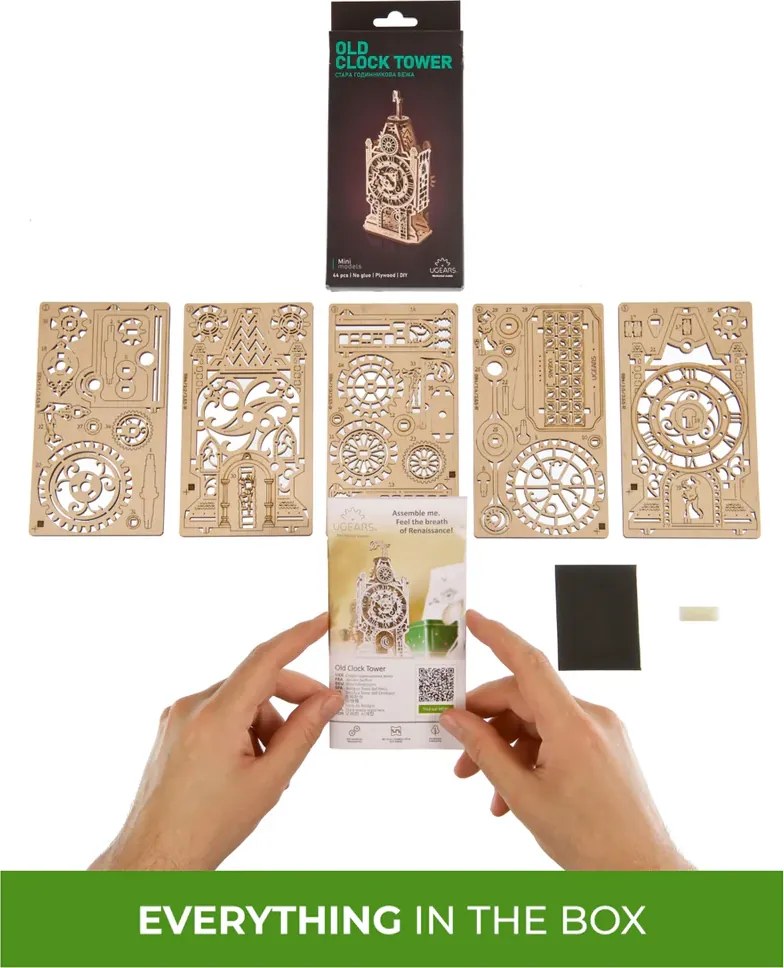 Ugears 3D mechanické puzzle Old clock tower 44 ks