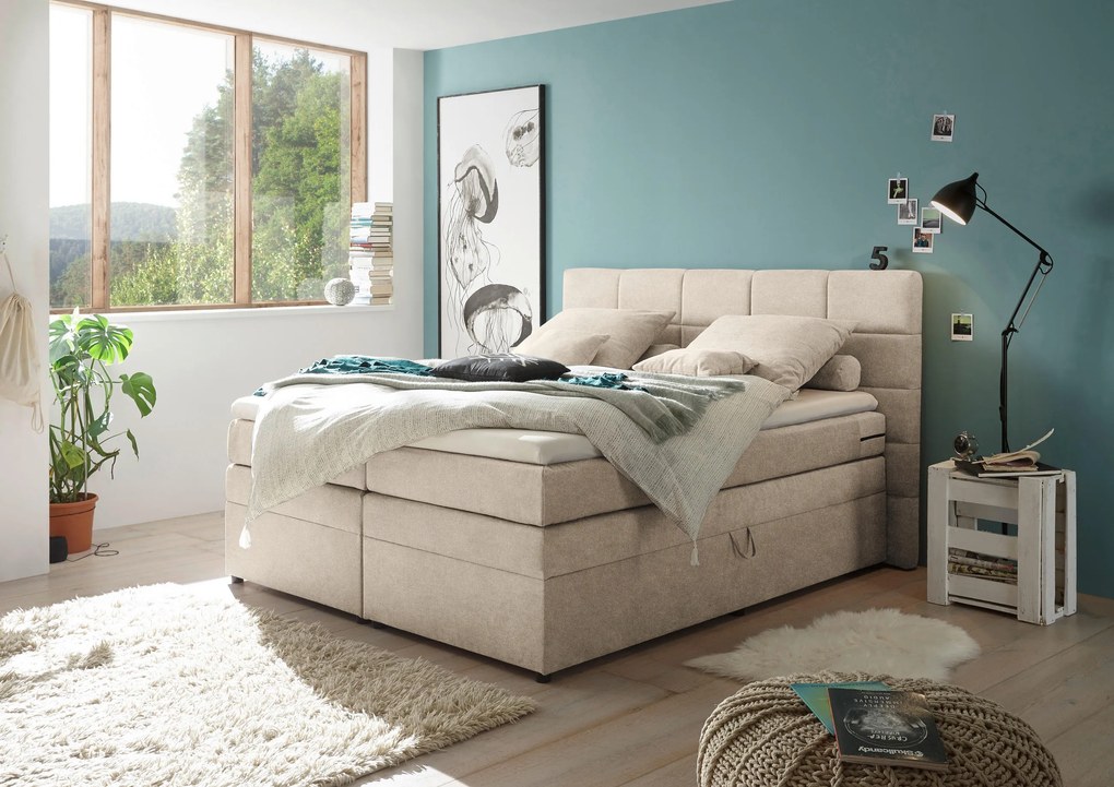 XXXLutz BOXSPRINGOVÁ POSTEĽ, 180/200 cm, piesková MID.YOU - Online Only spálne - 002220032516