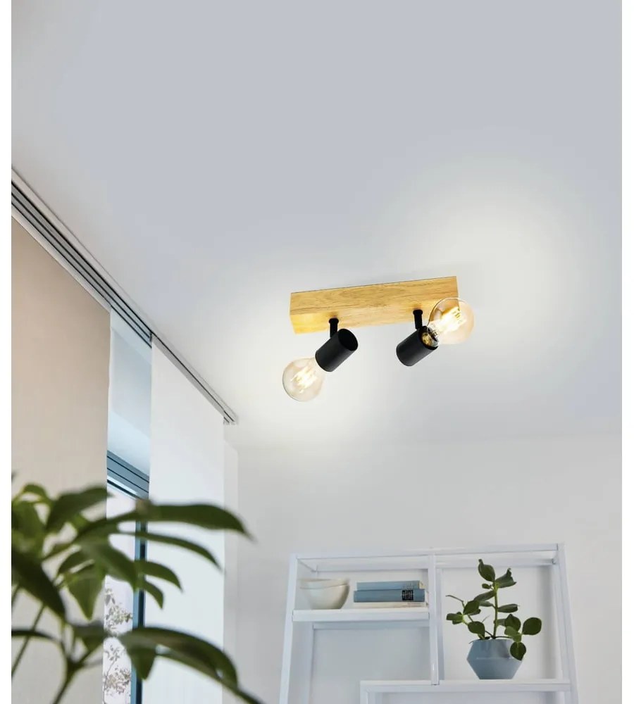 Stropné svietidlo v čiernej a prírodnej farbe 5x30 cm TOWNSHEND 3 – EGLO