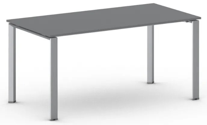 Rokovací kancelársky stôl PRIMO INFINITY, 160x80 cm, sivostrieborná podnož, grafit