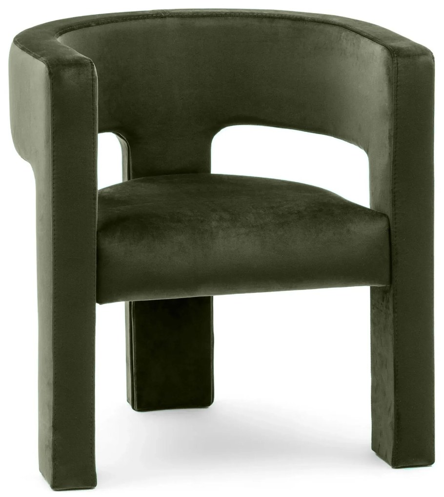 Tmavo zelené dizajnové kreslo ALPAH B VELVET