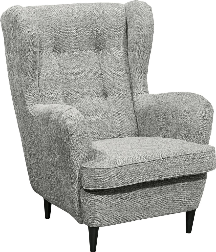 XXXLutz KRESLO UŠIAK, textil, kompozitné drevo, strieborná MID.YOU - Online Only obývacie izby - 002220035004