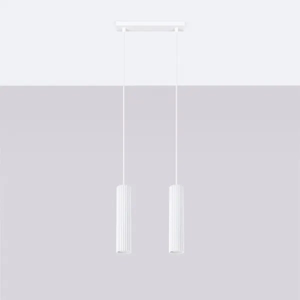 Sollux SL.1536 - Luster na lanku KARBON 2xGU10/10W/230V biela