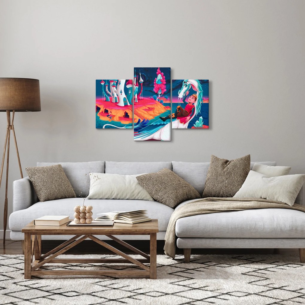 Obraz - Princ a dračia princezná (90x60 cm)