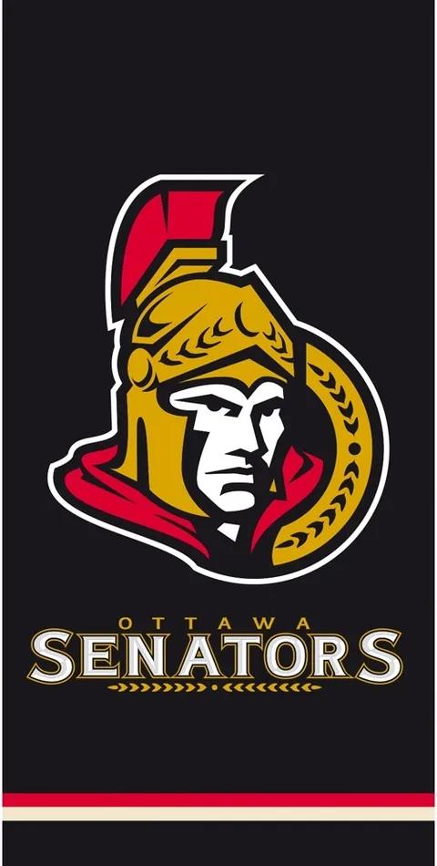 TipTrade Osuška NHL Ottawa Senators Black, 70 x 140 cm