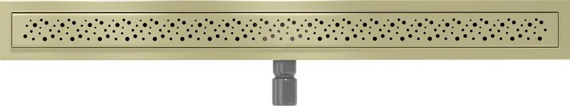 Mexen Flat, lineárny podlahový žľab 80 cm, M12, zlatá matná, 1A21080-15