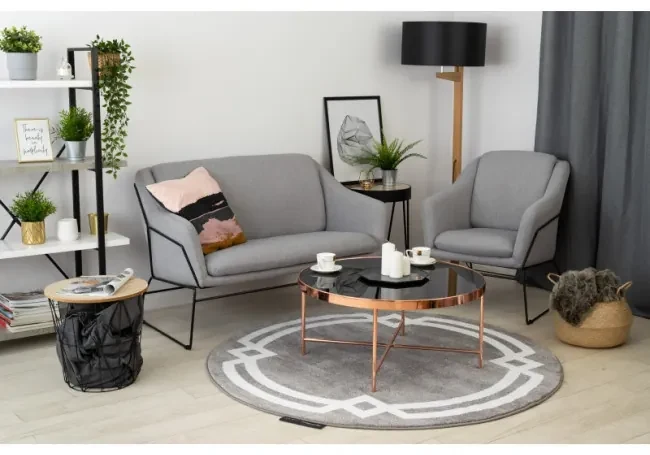 Koberec HAMPTON Lux kruh sivý