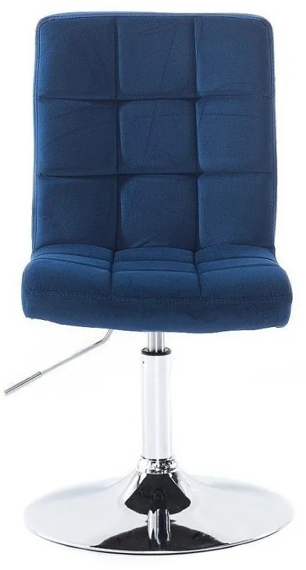 LuxuryForm DESIGN Stolička TOLEDO VELUR na striebornom tanieri - modrá