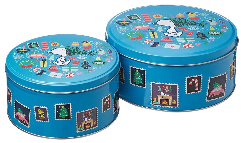PEANUTS Dóza okrúhla Snoopyho Vianoce 13,5 cm