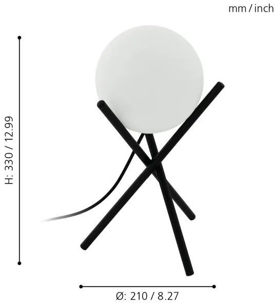 Eglo 97333 - Stolná lampa CASTELLATO 1xE14/28W/230V