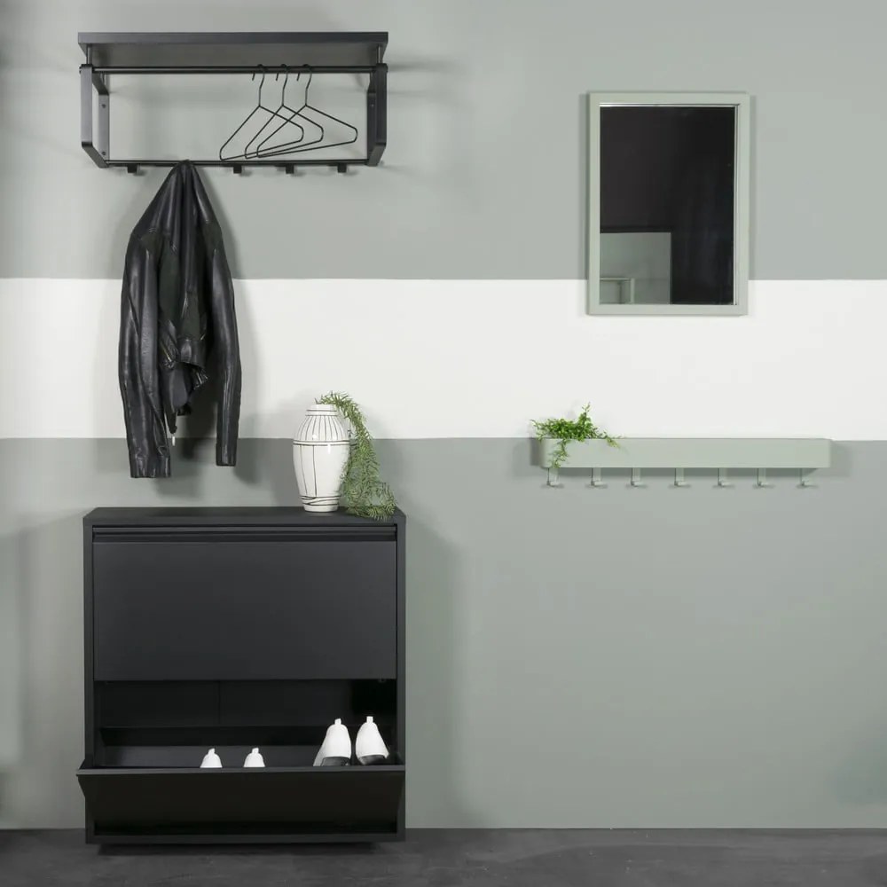 Čierna kovová skrinka na topánky Billy – Spinder Design