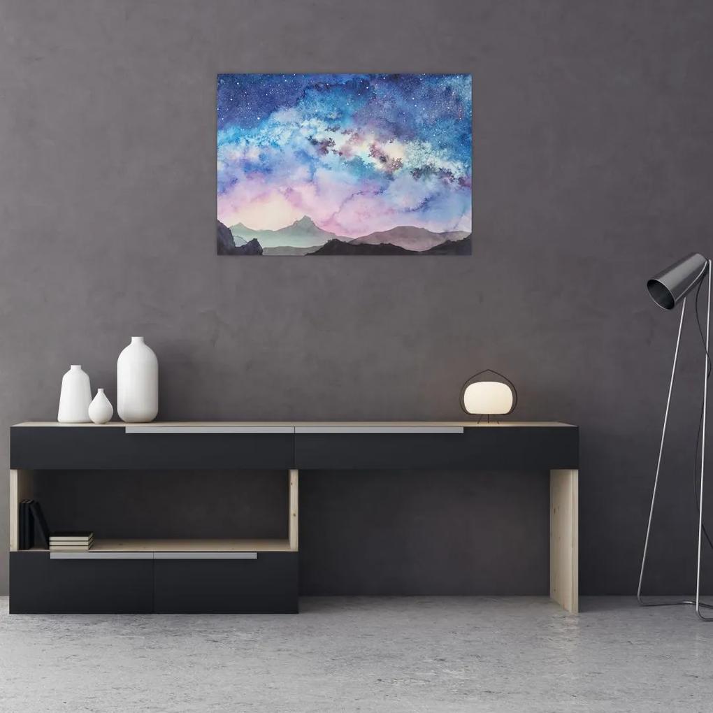 Sklenený obraz - Mliečna dráha, aquarel (70x50 cm)