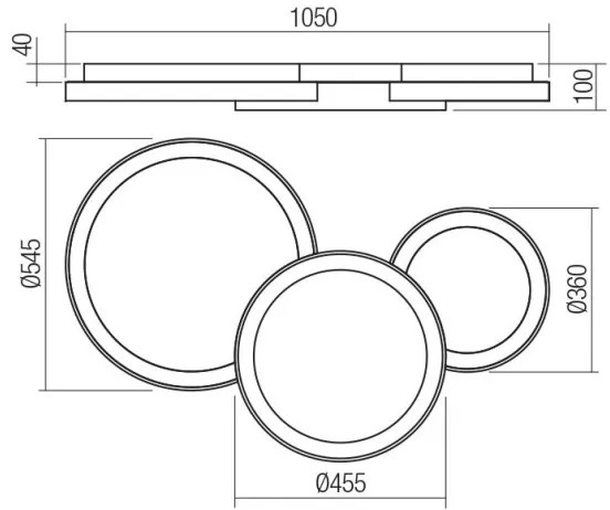 Redo 01-3375 - LED Stmievateľné stropné svietidlo COMBI LED/72W/230V CRI98 čierna
