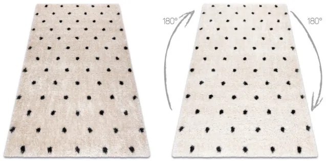 Koberec FLUFFY 2370 shaggy bodky - krém / antracit