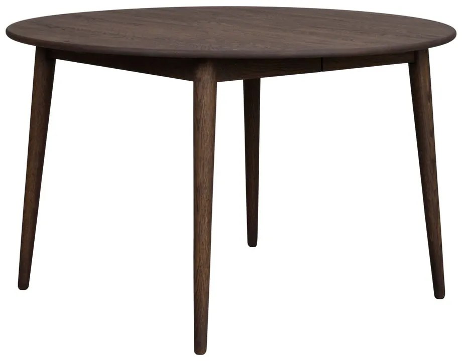 Tmavohnedý okrúhly rozkladací jedálenský stôl z dubového dreva ø 120 cm Tyler – Rowico