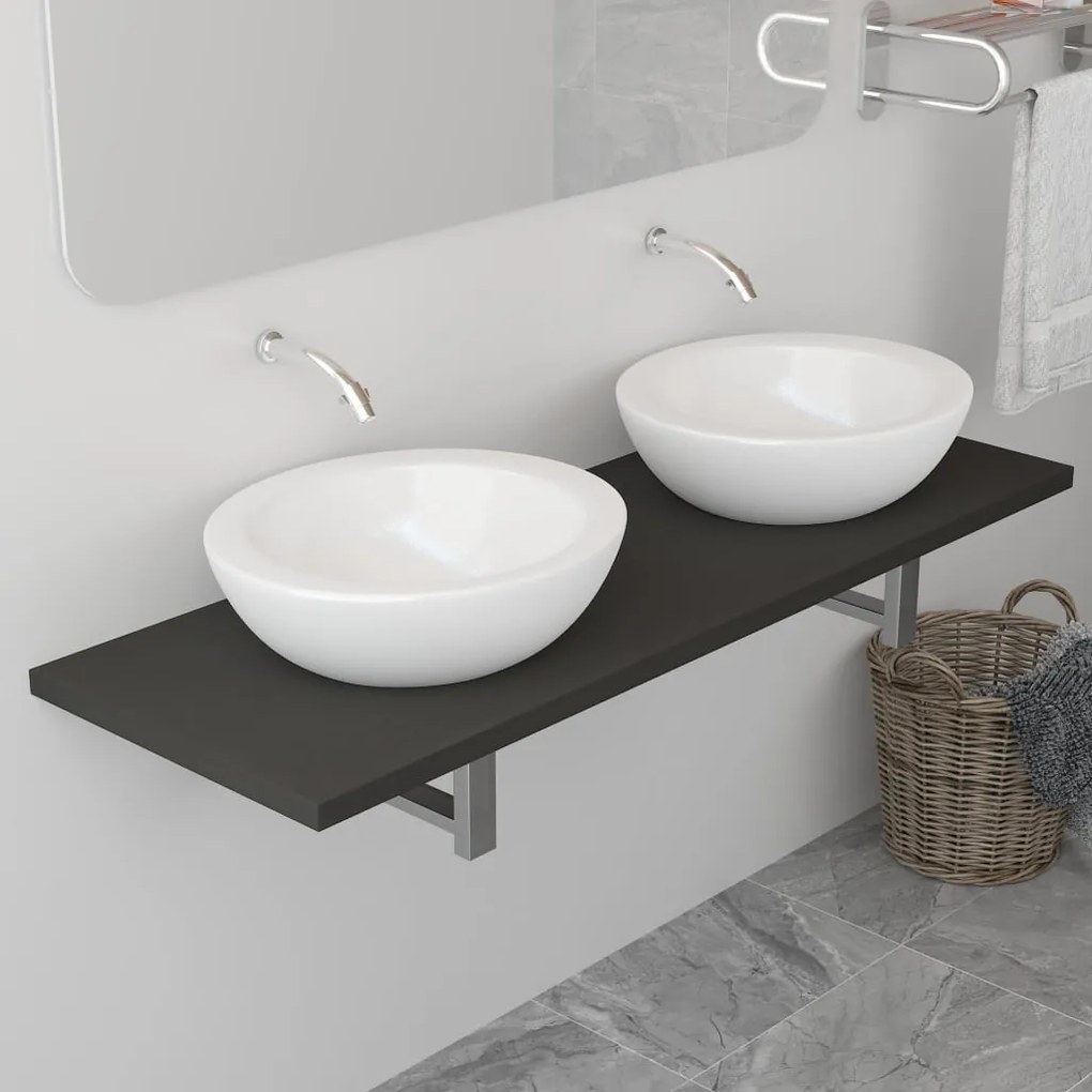 vidaXL Kúpeľňový nábytok, sivý 120x40x16,3 cm