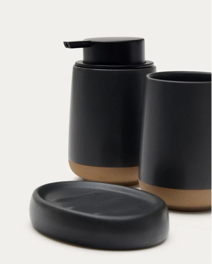 Tmavosivý keramický téglik na zubné kefky Silma – Kave Home