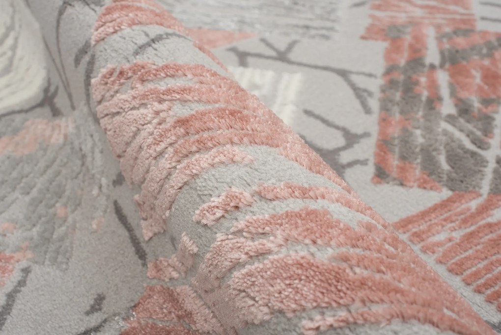 Koberec E464A LIGHT GRAY/DARK PINK ASTHANE Veľkosť: 300x400cm